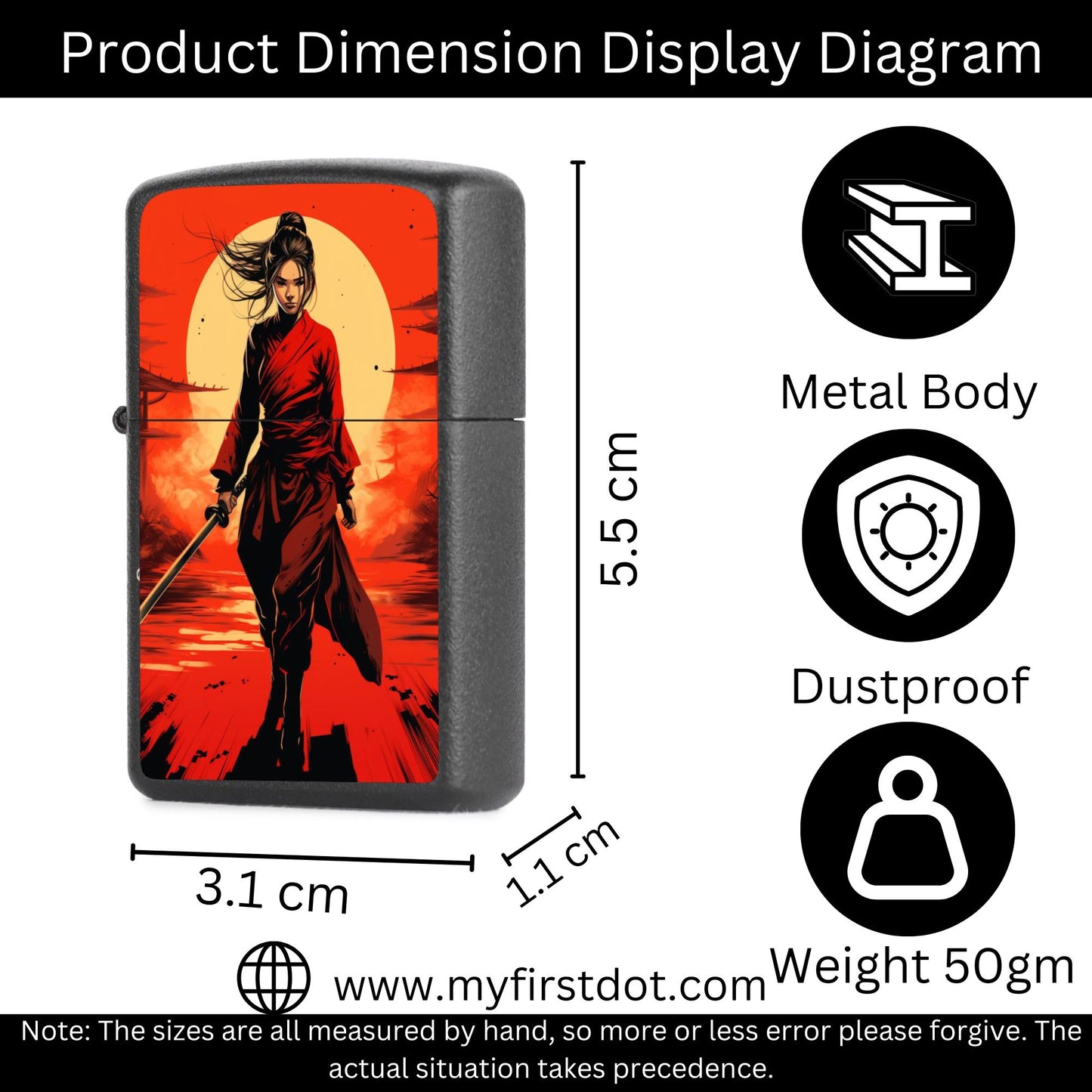 Samurai Girl Lighter Windproof Cigarette Lighter