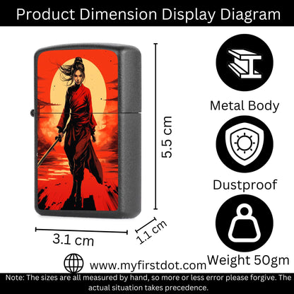 Samurai Girl Lighter Windproof Cigarette Lighter