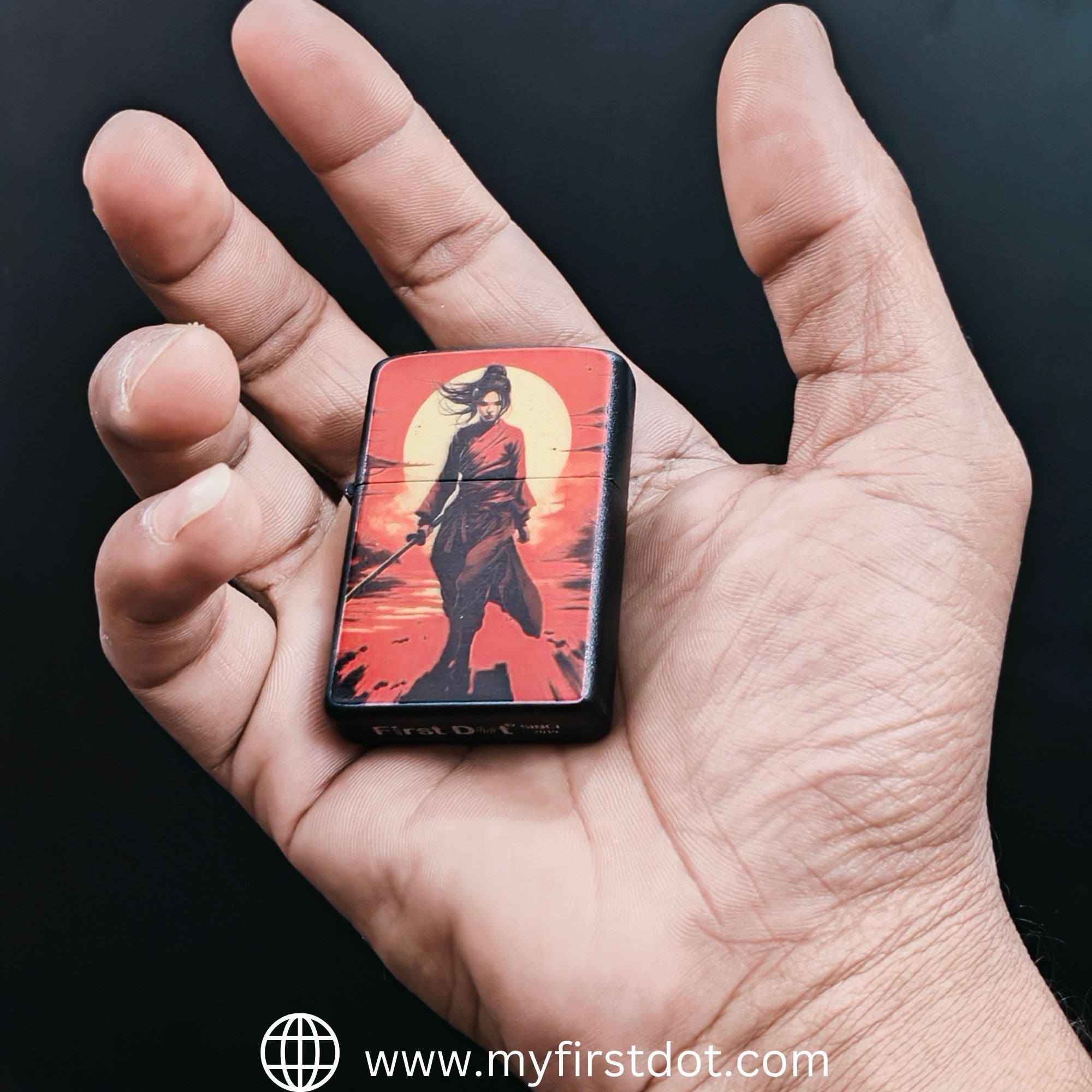 First Dot Samurai Sunset Ronin Series Windproof Cigarette Lighter