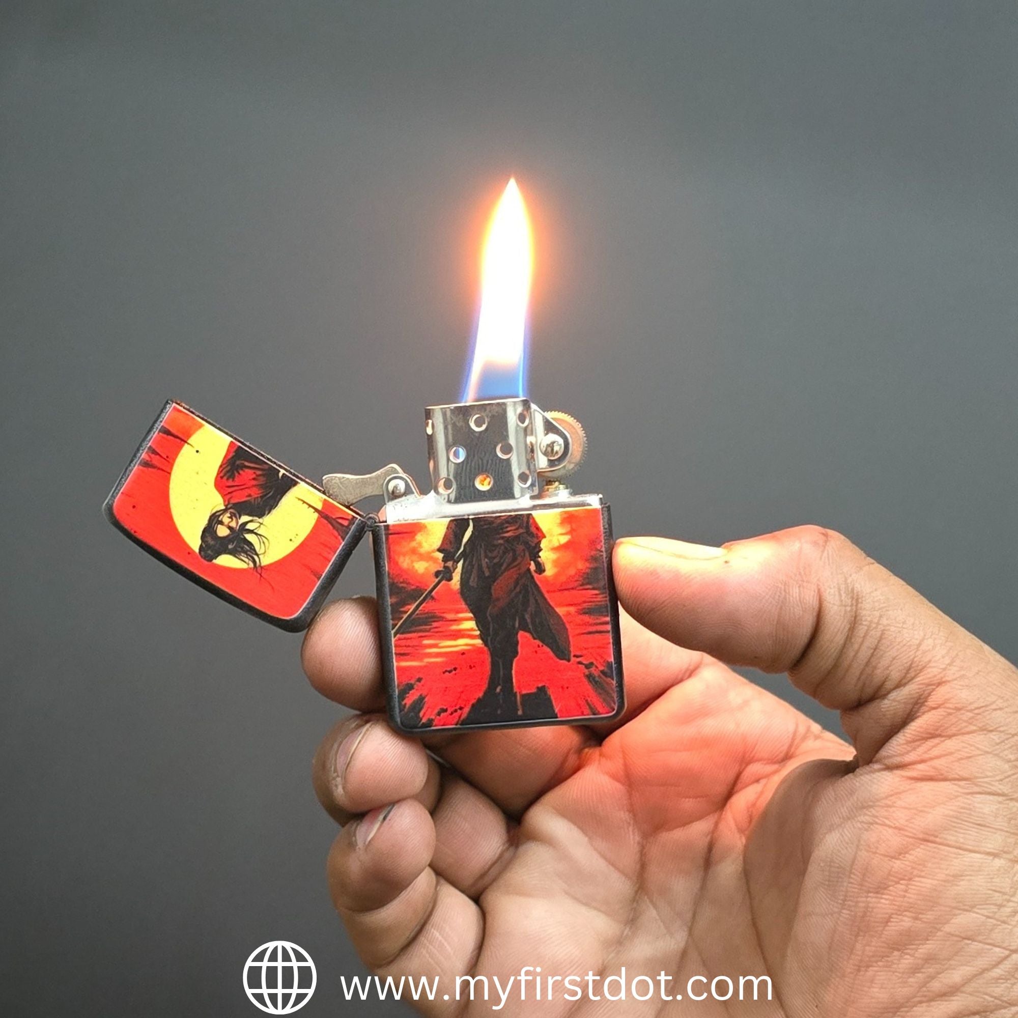 First Dot Samurai Sunset Ronin Series Windproof Cigarette Lighter