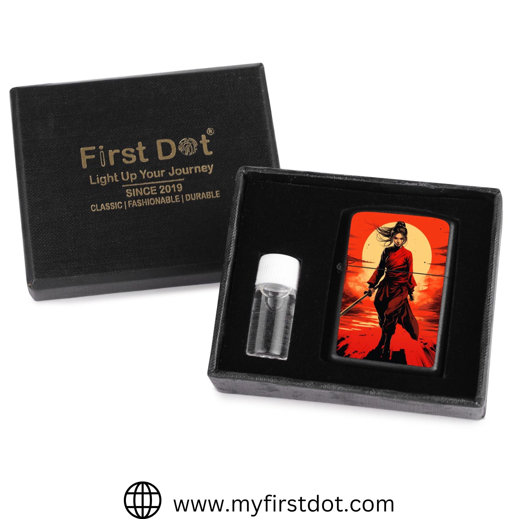 First Dot Samurai Sunset Ronin Series Windproof Cigarette Lighter