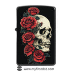 Skull Red Roses lighter Windproof Cigarette Lighter for Men