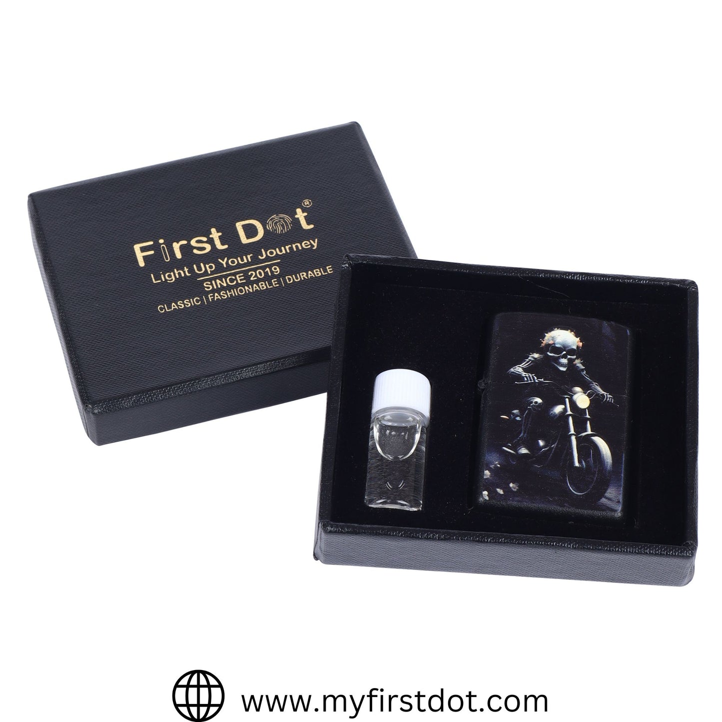 Skull Rider Windproof Cigarette Lighter for Men | Pocket Classic Lighter for Smoking | | First Dot