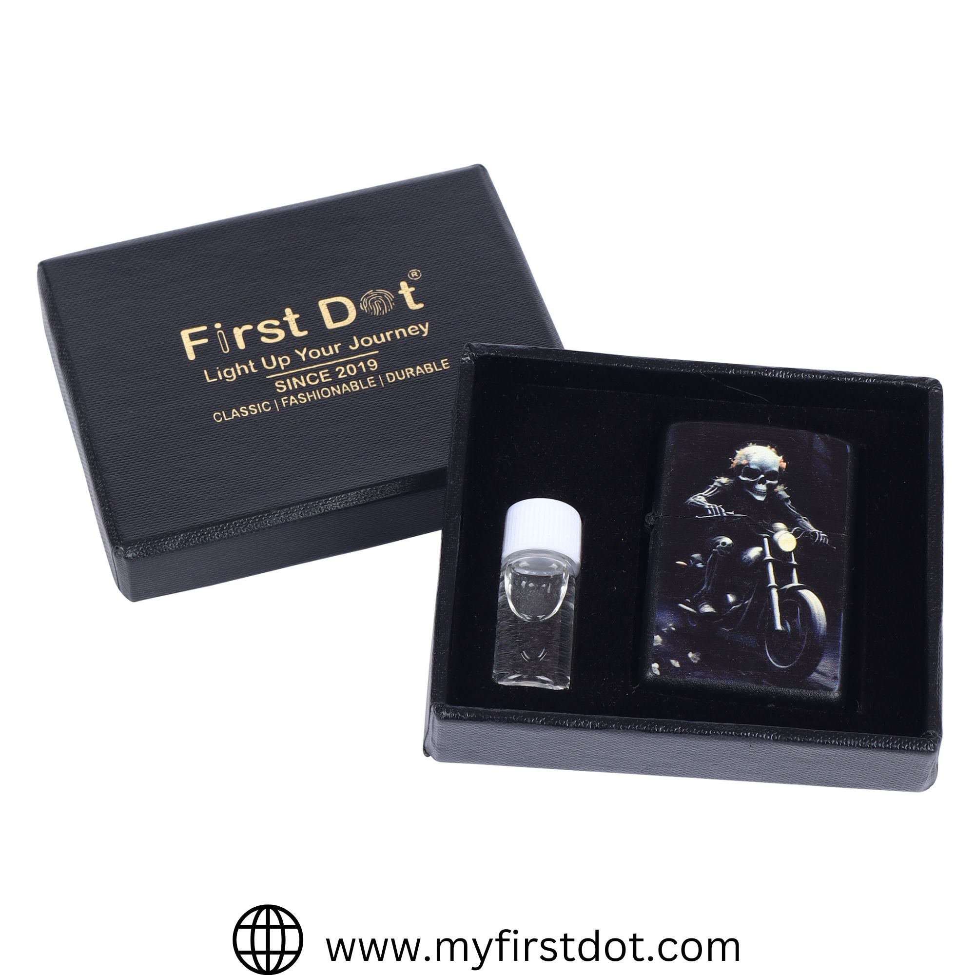 Skull Rider Windproof Cigarette Lighter for Men | Pocket Classic Lighter for Smoking | | First Dot