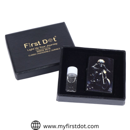 Skull Rider Windproof Cigarette Lighter for Men | Pocket Classic Lighter for Smoking | | First Dot