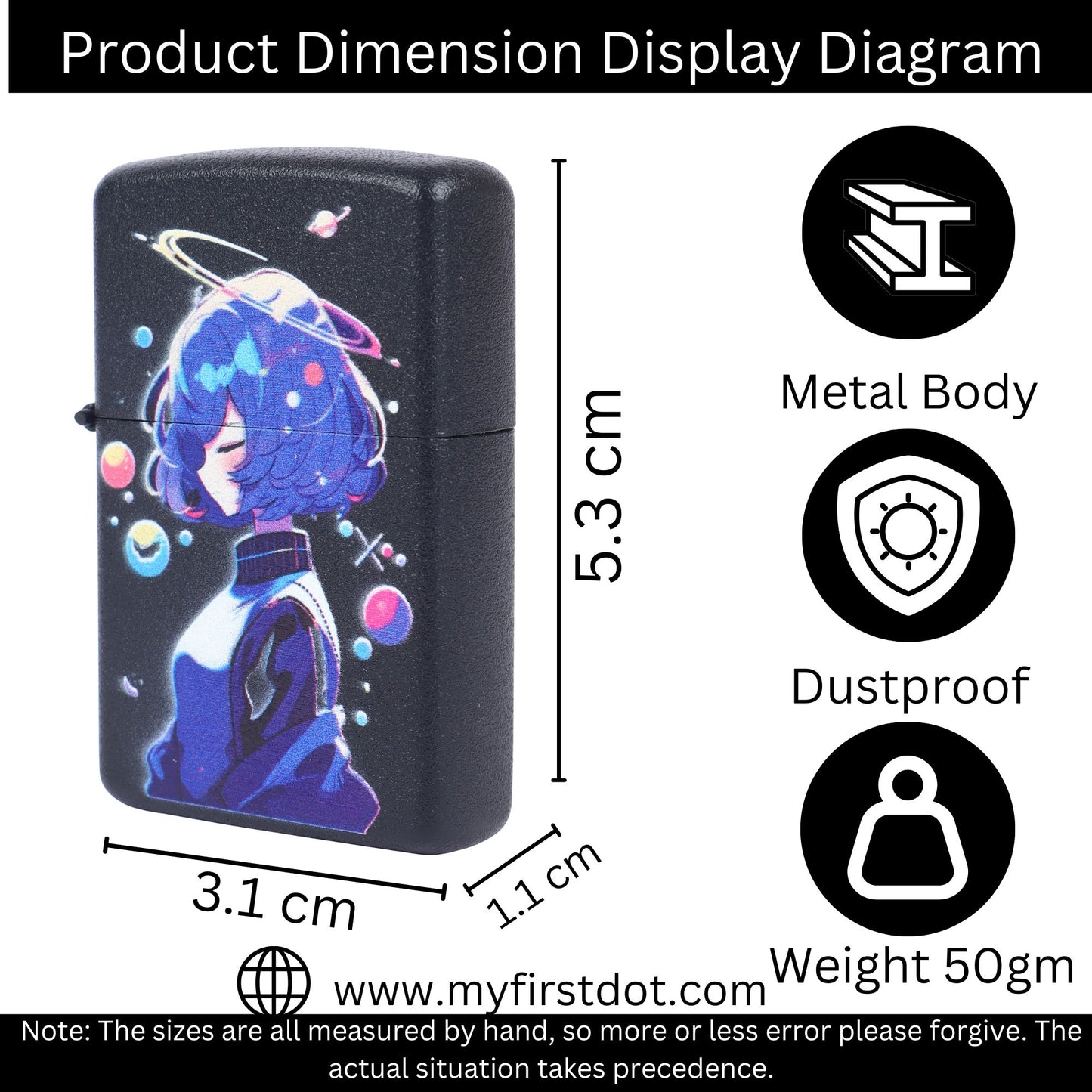 Sky Star Girl Windproof Cigarette Lighter for Men | Pocket Classic Lighter for Smoking | | First Dot