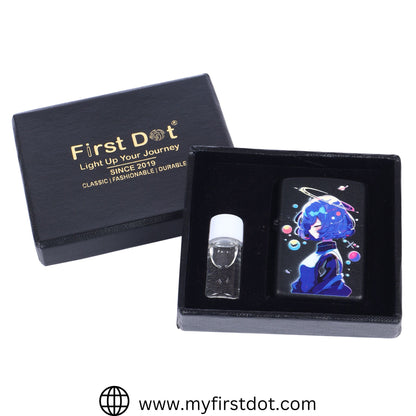 Sky Star Girl Windproof Cigarette Lighter for Men | Pocket Classic Lighter for Smoking | | First Dot