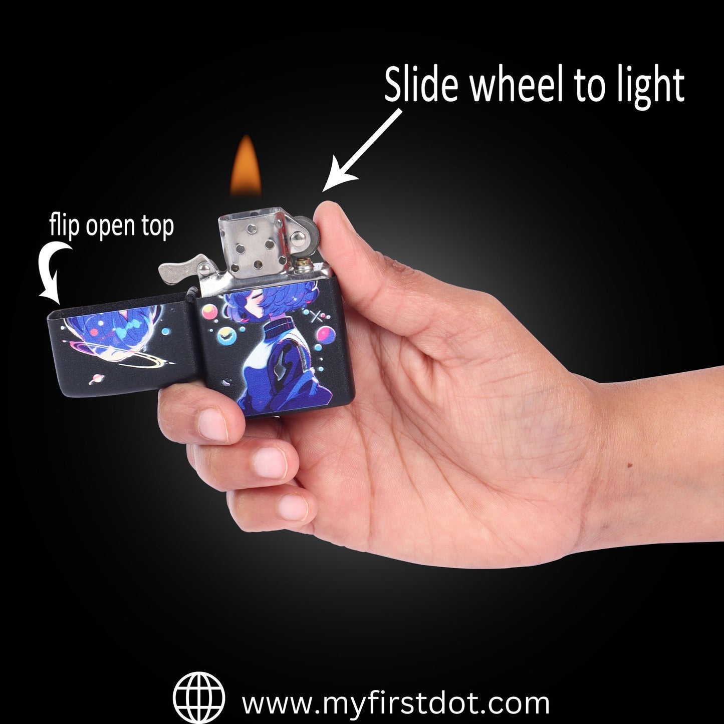 Sky Star Girl Windproof Cigarette Lighter for Men | Pocket Classic Lighter for Smoking | | First Dot