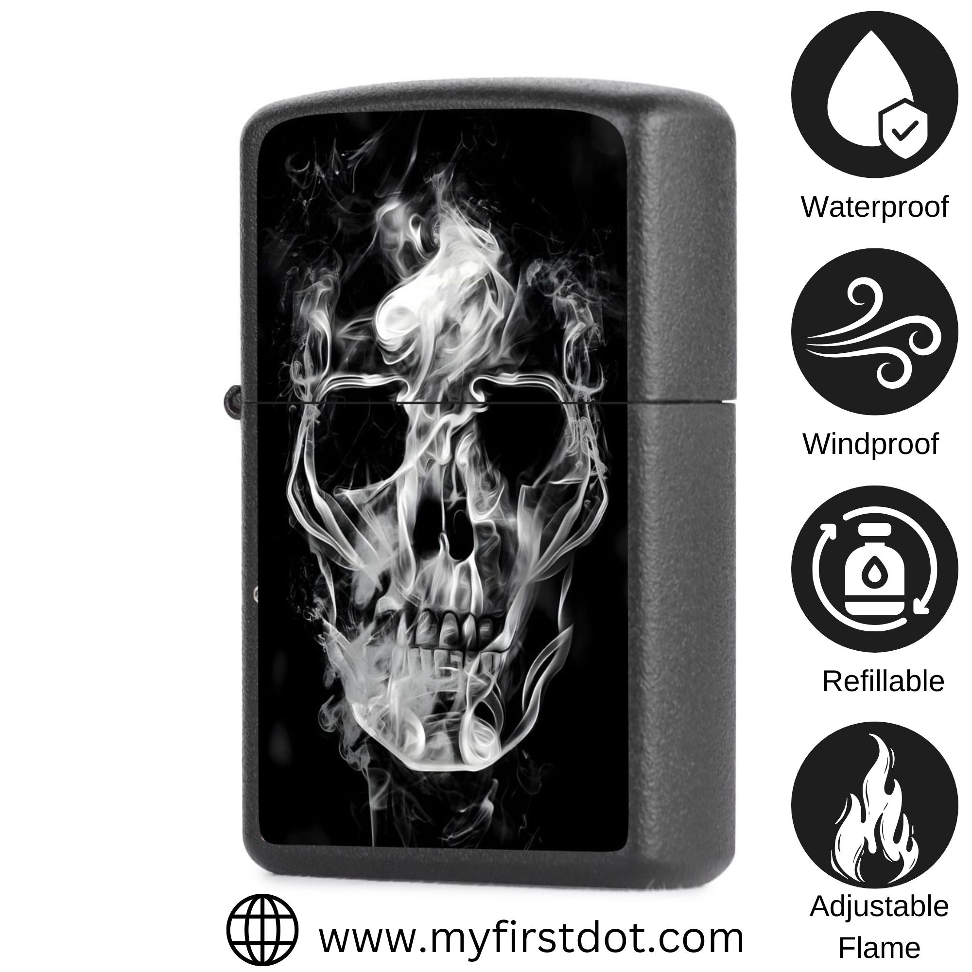 Smokey Skull Lighter Windproof Cigarette Lighter for Men