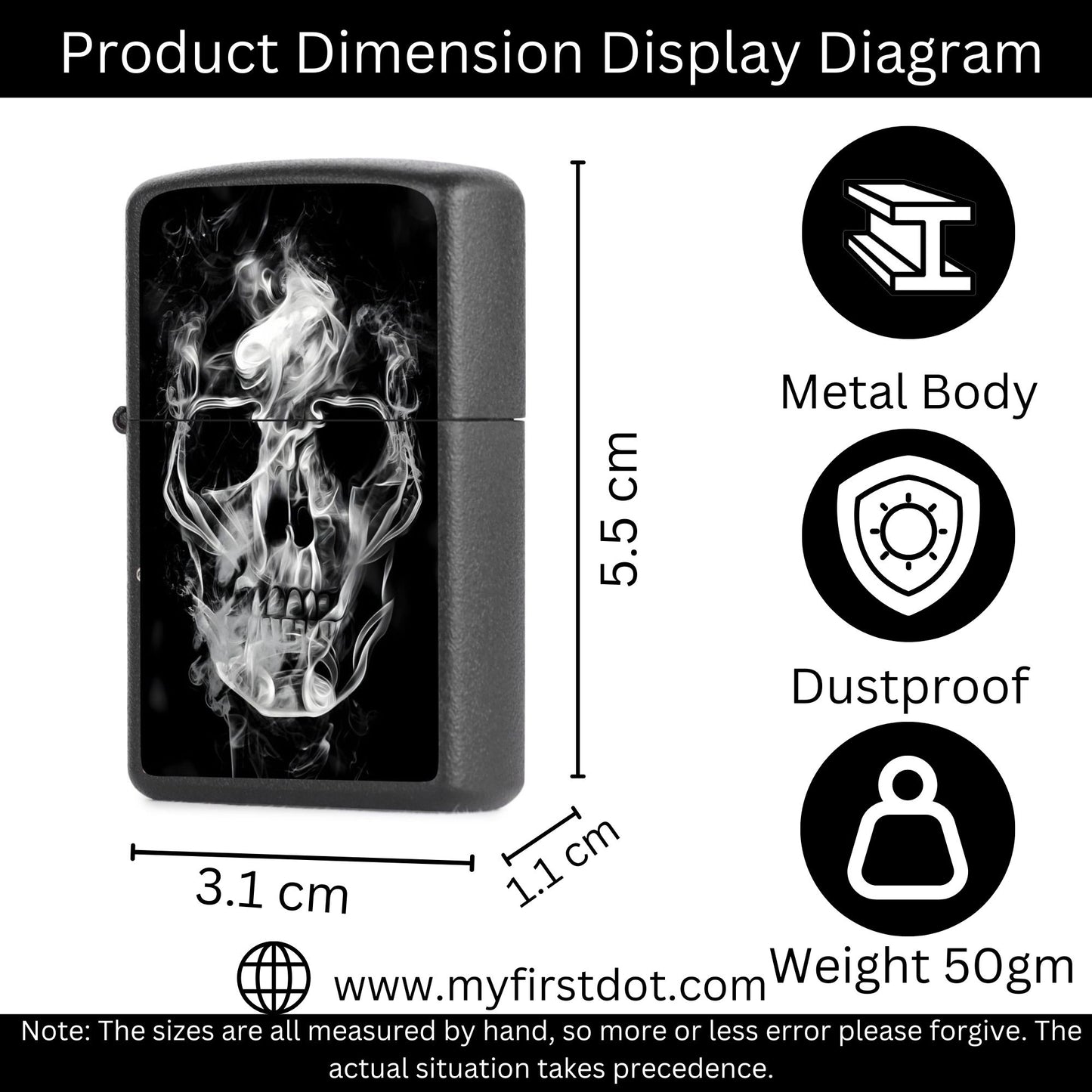 Smokey Skull Lighter Windproof Cigarette Lighter for Men