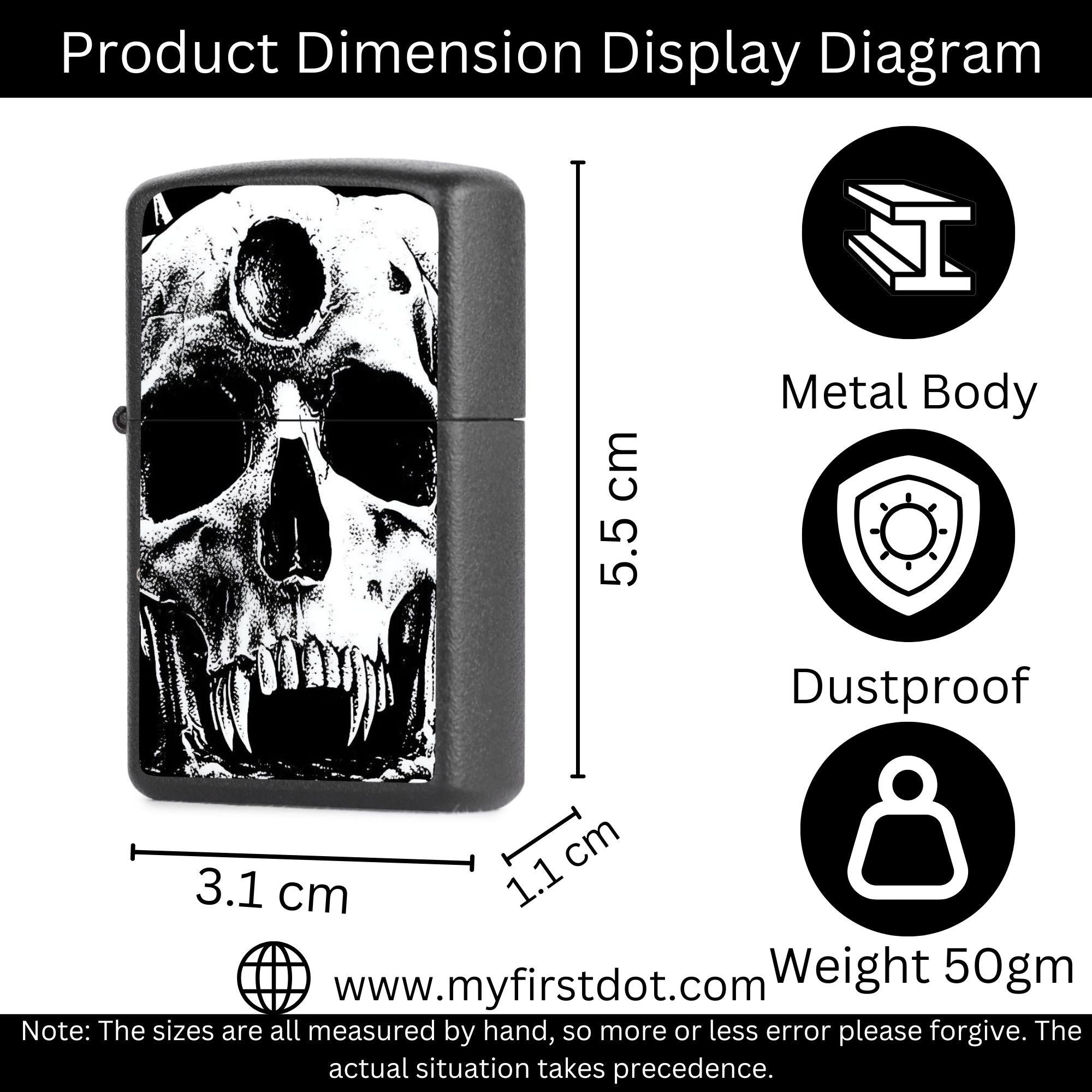 First Dot Nocturnal Gothic Windproof Cigarette Lighter