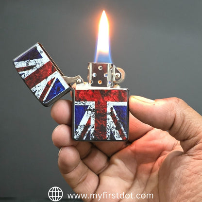 UK Flag Lighter Windproof Cigarette Lighter for Men