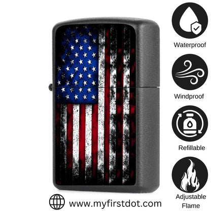 US Flag Lighter Windproof Cigarette Lighter for