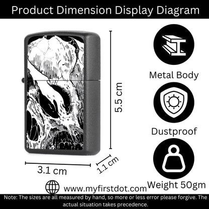 White Skull Lighter Windproof Cigarette Lighter for Men
