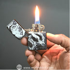 First Dot Ink-Art Skull Windproof Cigarette Lighter