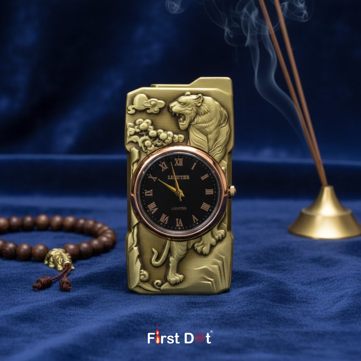 Lion Built-in Watch Jet Flame Lighter