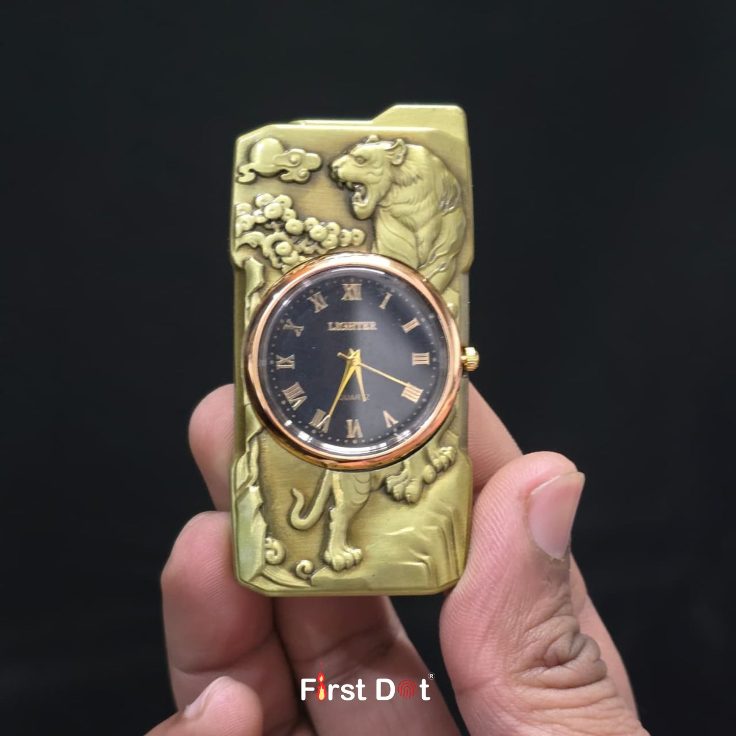 Lion Built-in Watch Jet Flame Lighter