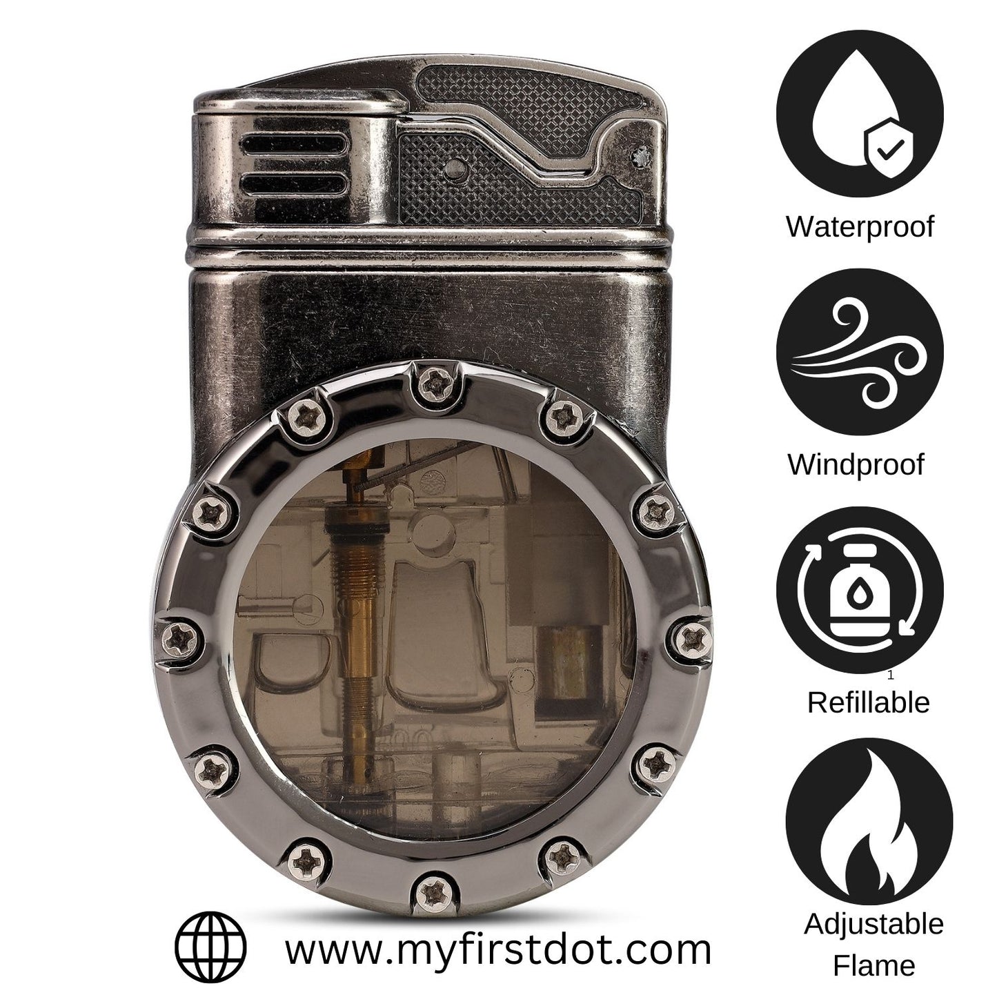 Double Jet Flame Lighter Premium Refillable Cigarette Lighter – Perfect for Gifting | First Dot