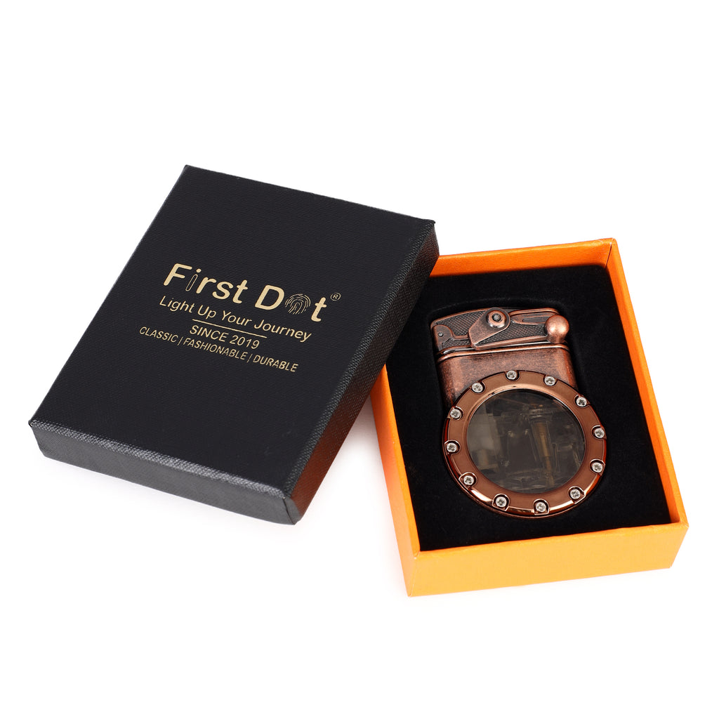 First Dot Chrono-Vault G1 | Dual-Jet Mechanical Gear Lighter