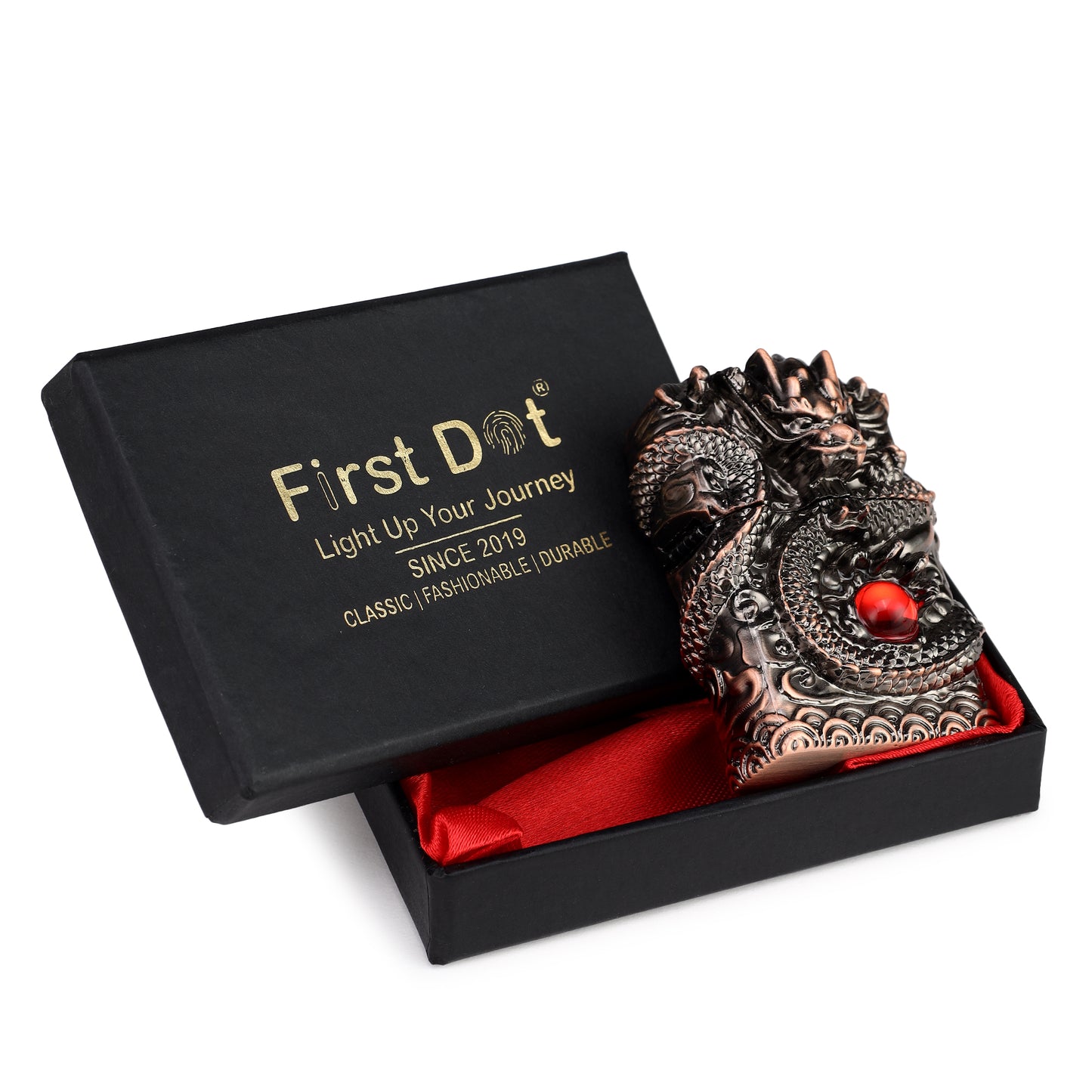 Soft Flame Dragon Lighter | Grinding Wheel, Refillable | First Dot