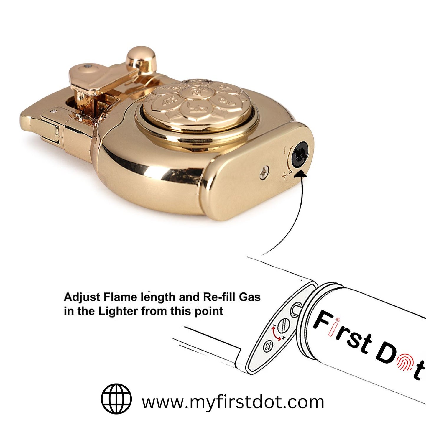 Spinner Premium Refillable Cigarette Lighter – Perfect for Gifting | First Dot