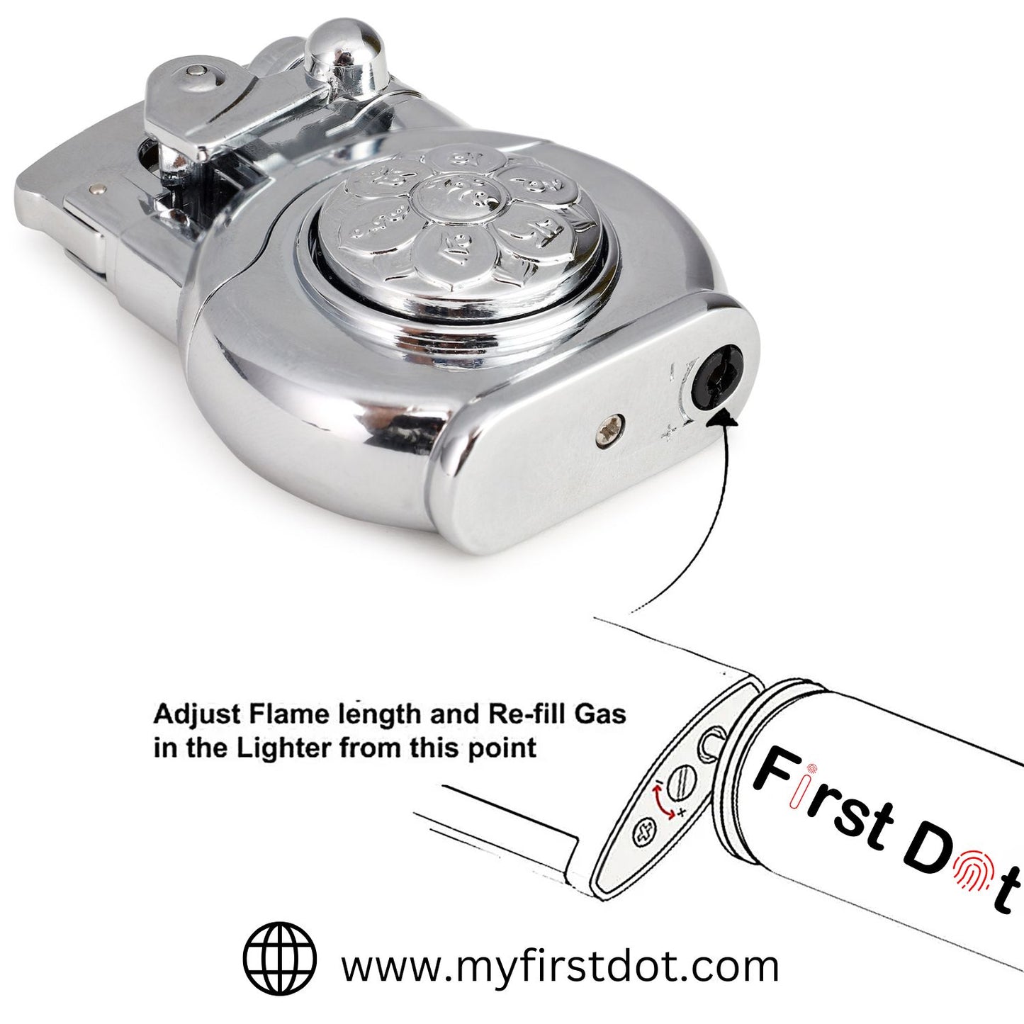 Spinner Premium Refillable Cigarette Lighter – Perfect for Gifting | First Dot