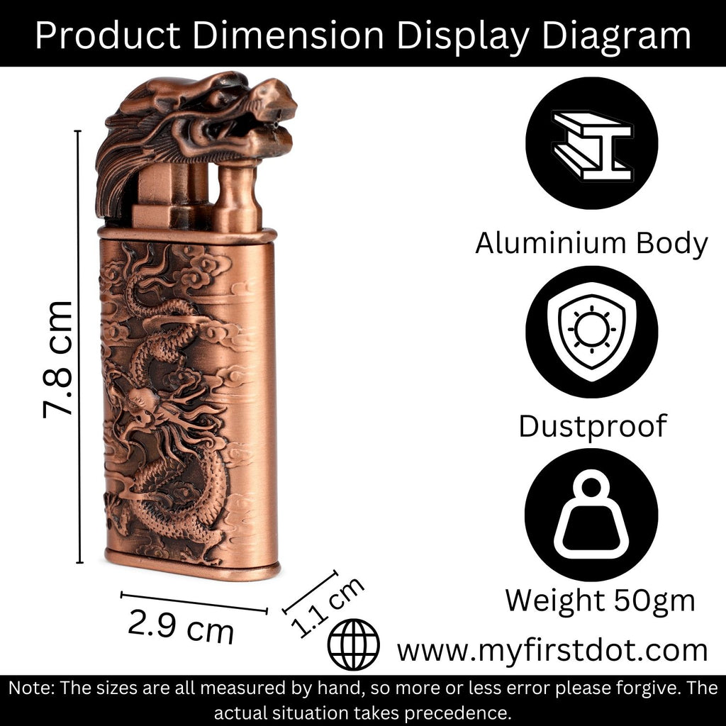 First Dot Dragon Luxury Windproof Lighter Gift for Men - Pocket Lighter
