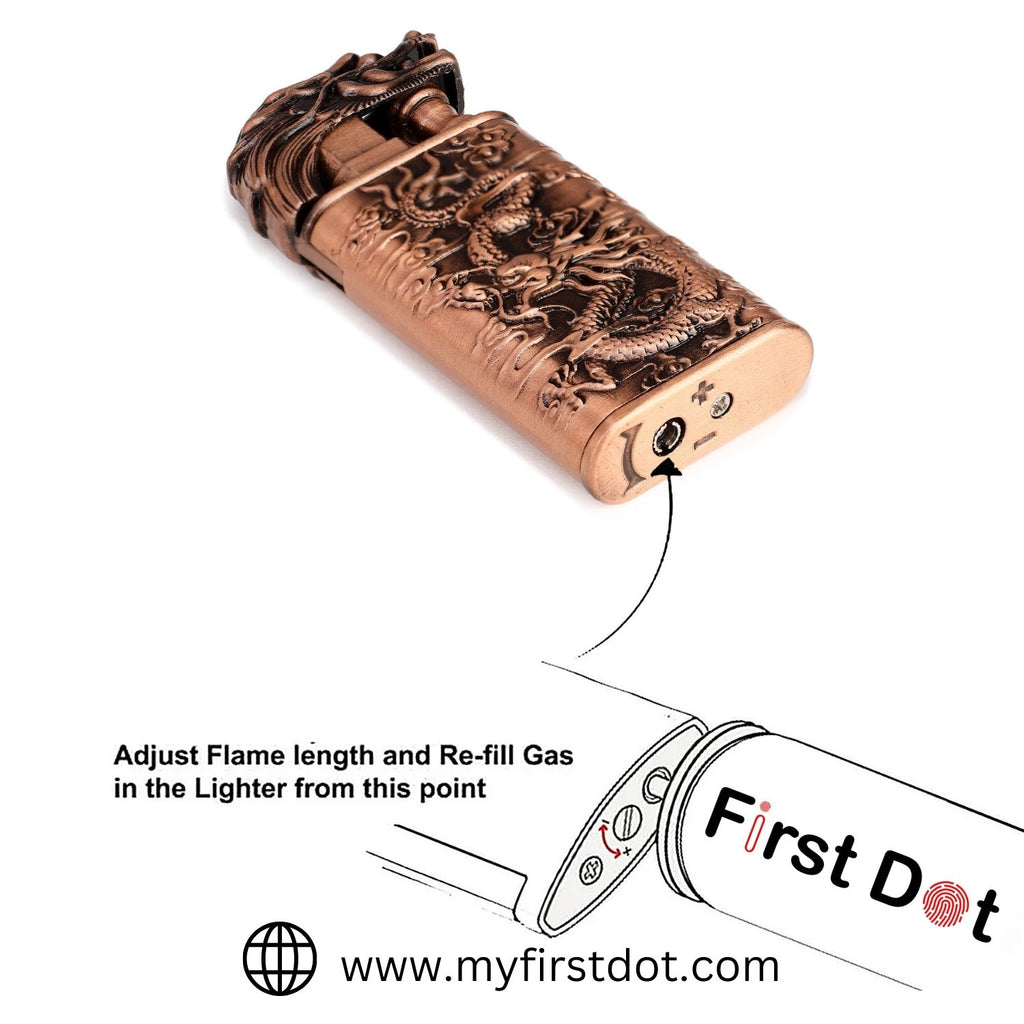 First Dot Dragon Luxury Windproof Lighter Gift for Men - Pocket Lighter