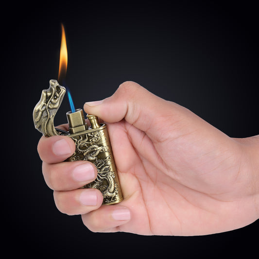 Dragon Double Flame Premium Refillable Cigarette Lighter – Perfect for Gifting | First Dot