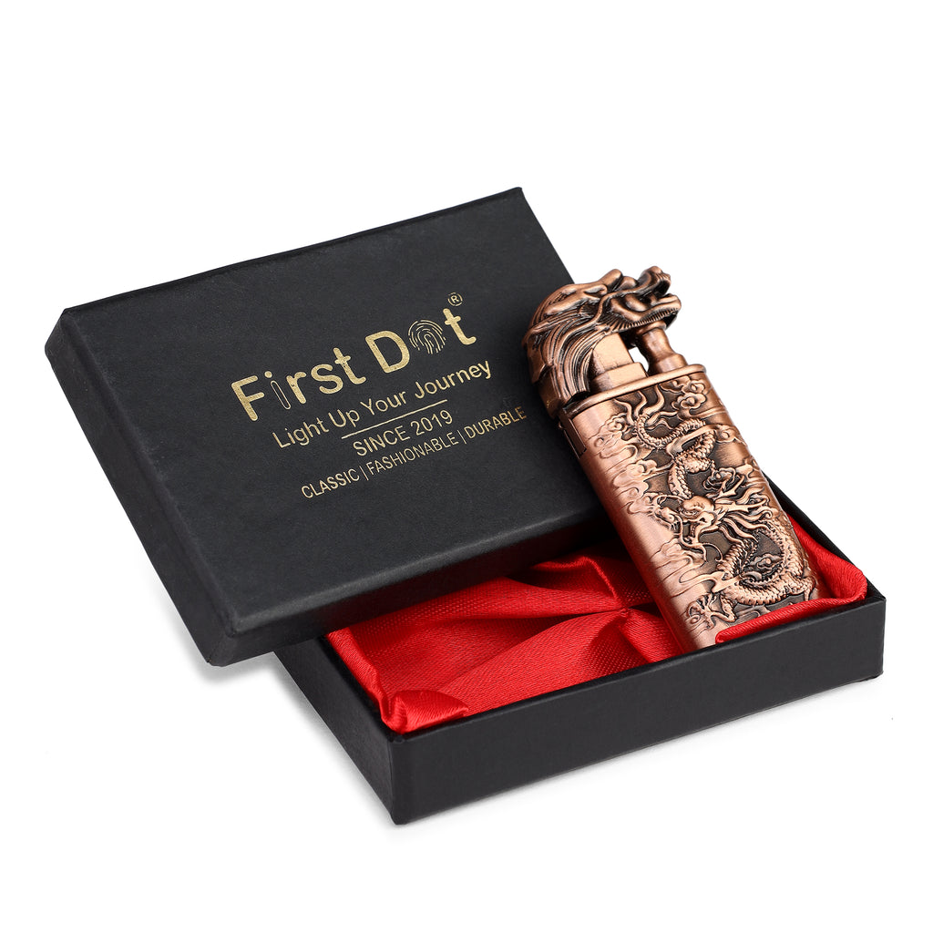 First Dot Dragon Luxury Windproof Lighter Gift for Men - Pocket Lighter