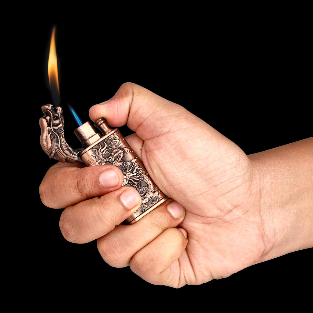 First Dot Dragon Luxury Windproof Lighter Gift for Men - Pocket Lighter