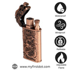 First Dot Dragon Luxury Windproof Lighter Gift for Men - Pocket Lighter