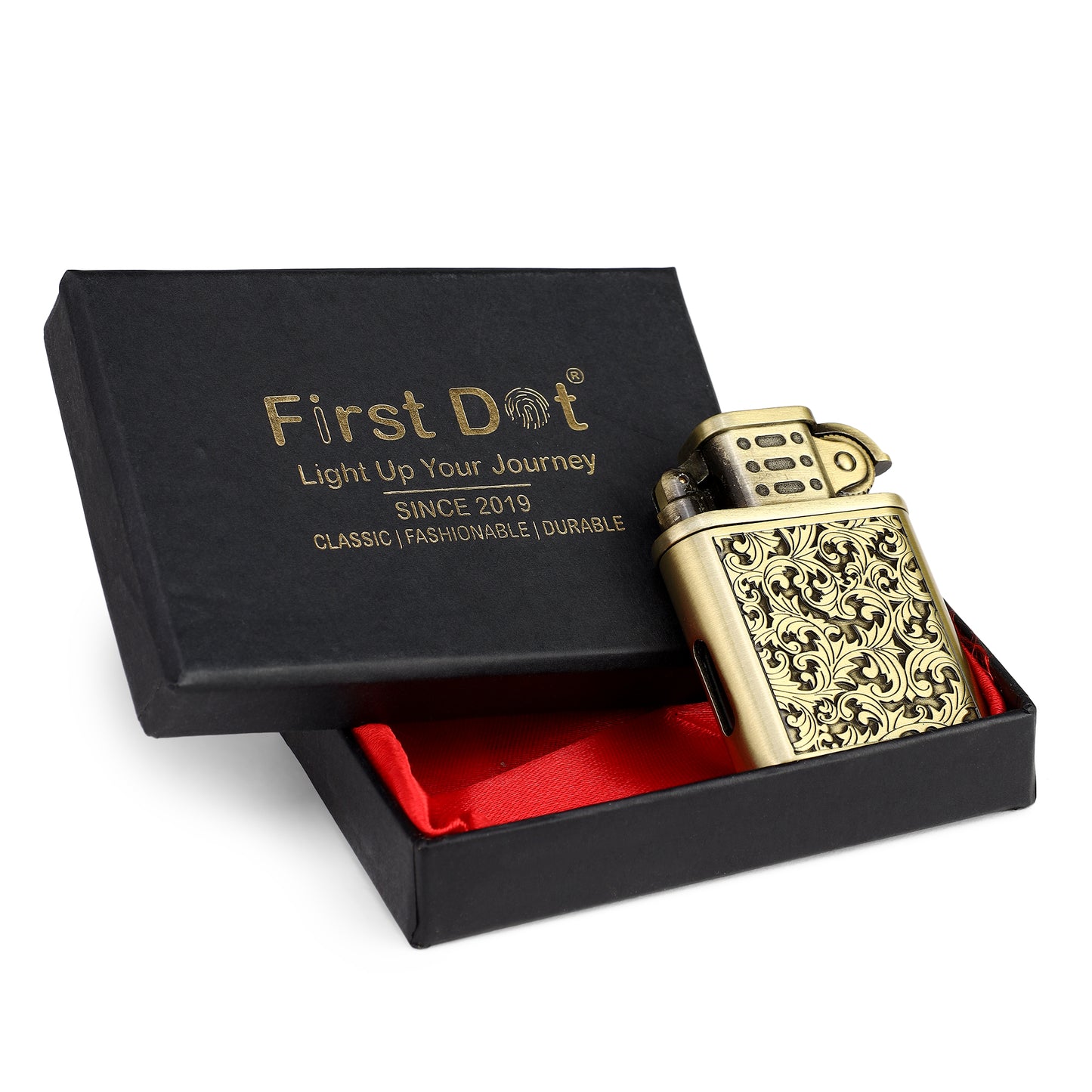 First Dot Premium Vintage Art Cigarette Lighter – Perfect for Gifting