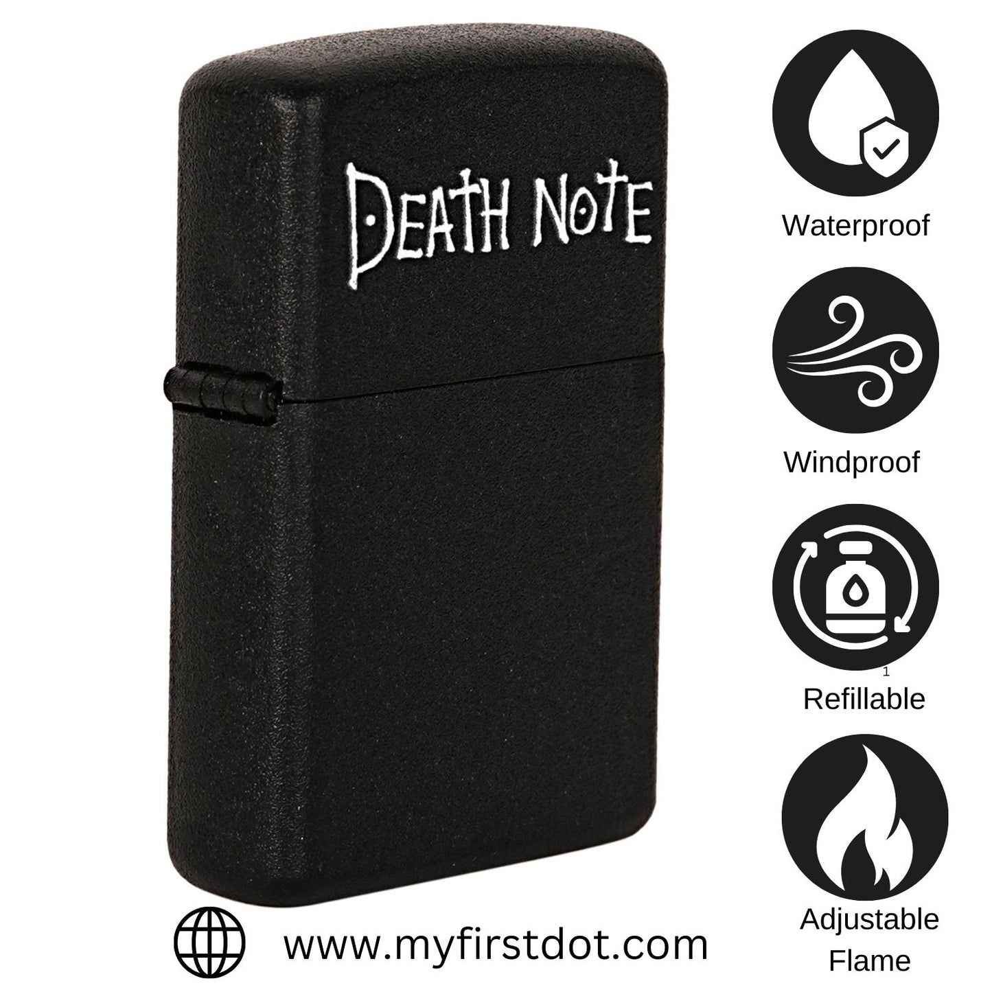 Death Note Skull Premium Refillable Cigarette Lighter – Perfect for Gifting | First Dot