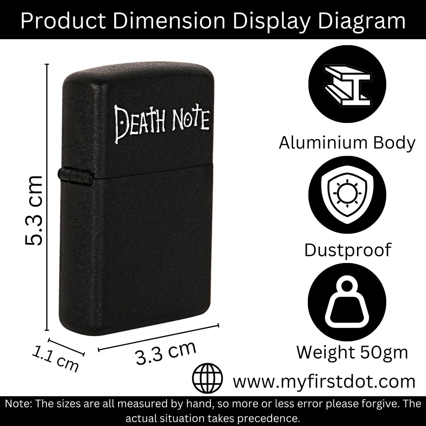 Death Note Skull Premium Refillable Cigarette Lighter – Perfect for Gifting | First Dot