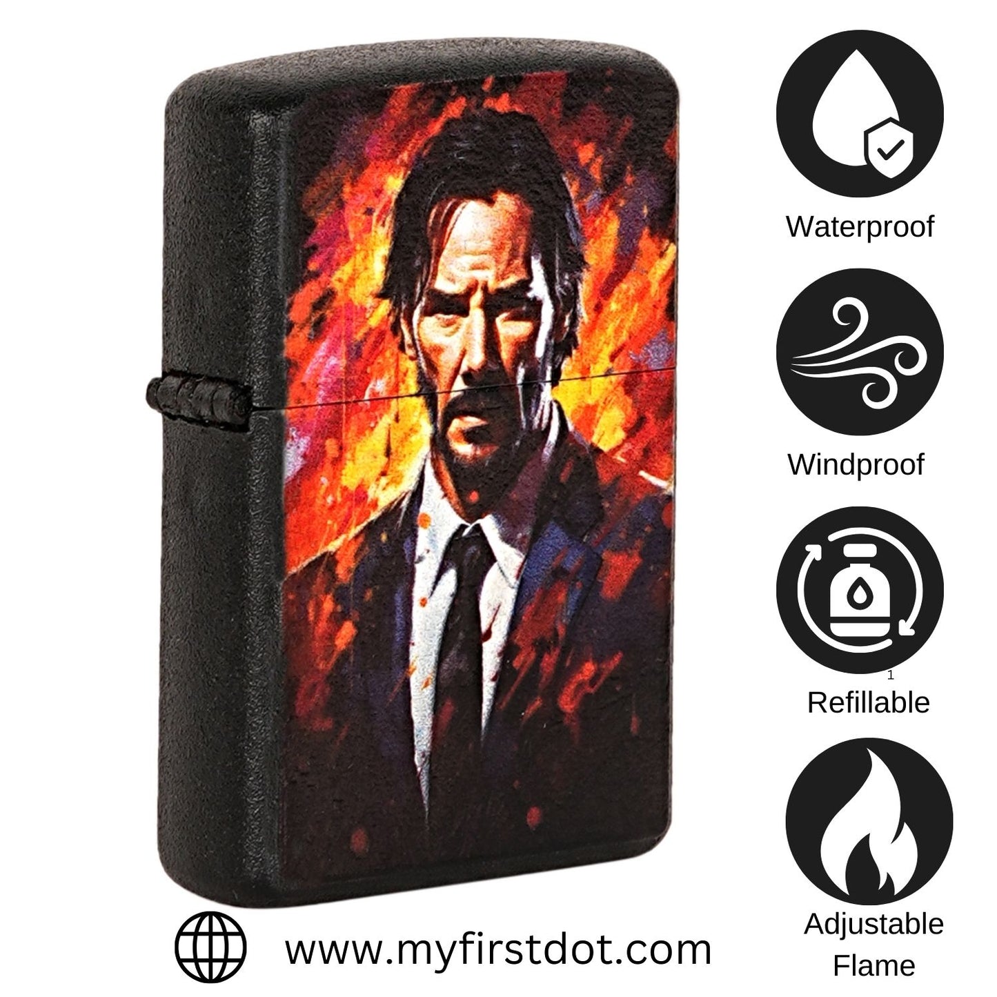 John Wick Premium Refillable Cigarette Lighter – Perfect for Gifting | First Dot