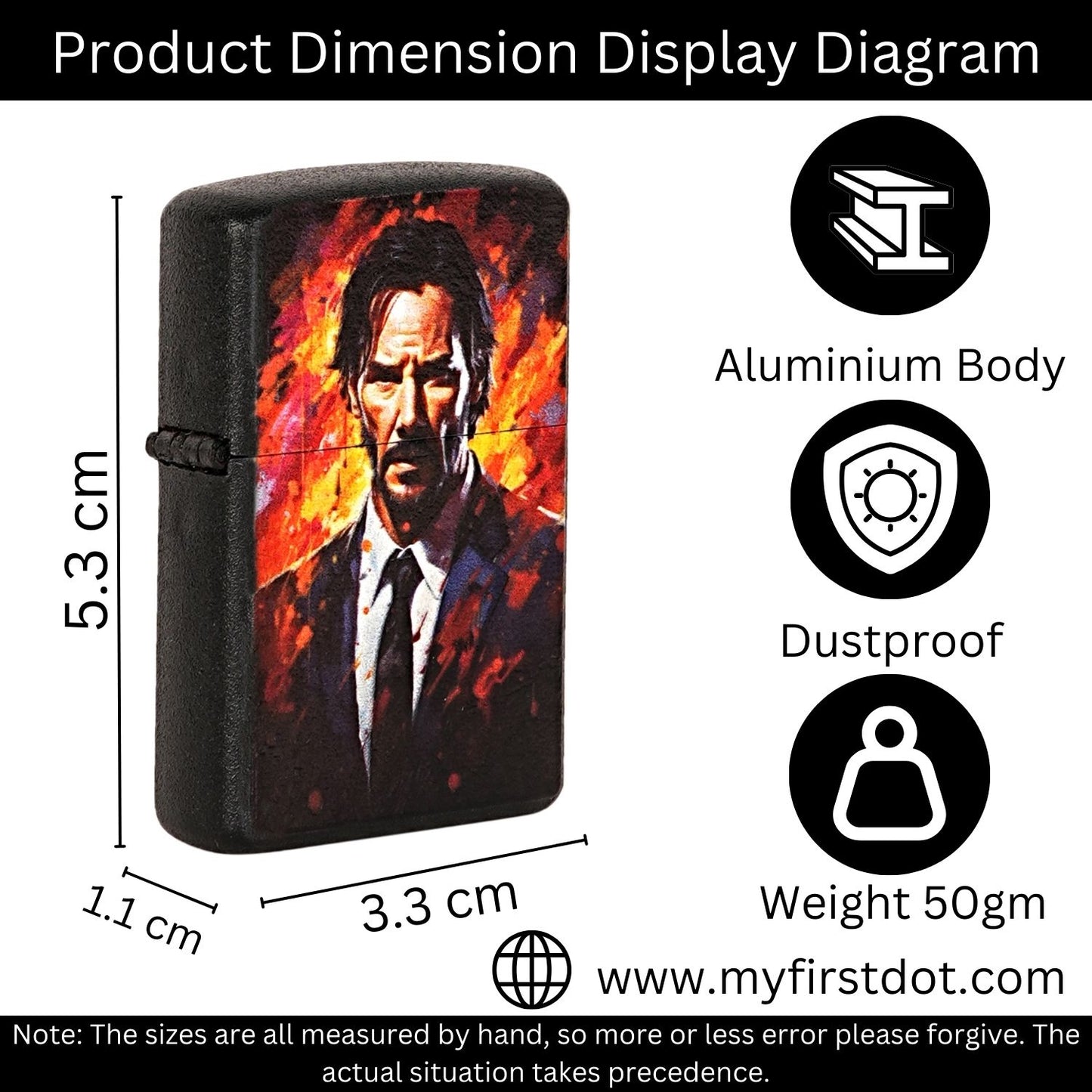 John Wick Premium Refillable Cigarette Lighter – Perfect for Gifting | First Dot