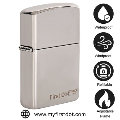 Classic Street Chrome Silver Windproof Cigarette Lighter | First Dot