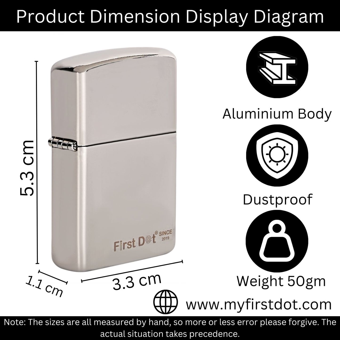 Classic Street Chrome Silver Windproof Cigarette Lighter | First Dot