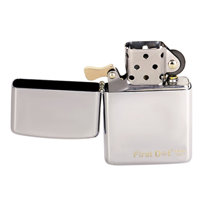 Classic Street Chrome Silver Windproof Cigarette Lighter | First Dot