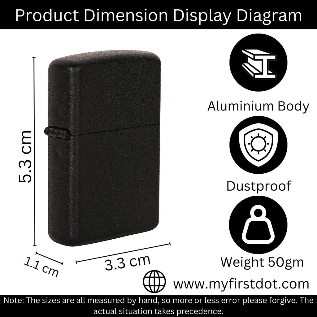 Matte Black Premium Refillable Cigarette Lighter – Perfect for Gifting | First Dot