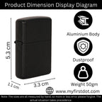 Matte Black Premium Refillable Cigarette Lighter – Perfect for Gifting | First Dot