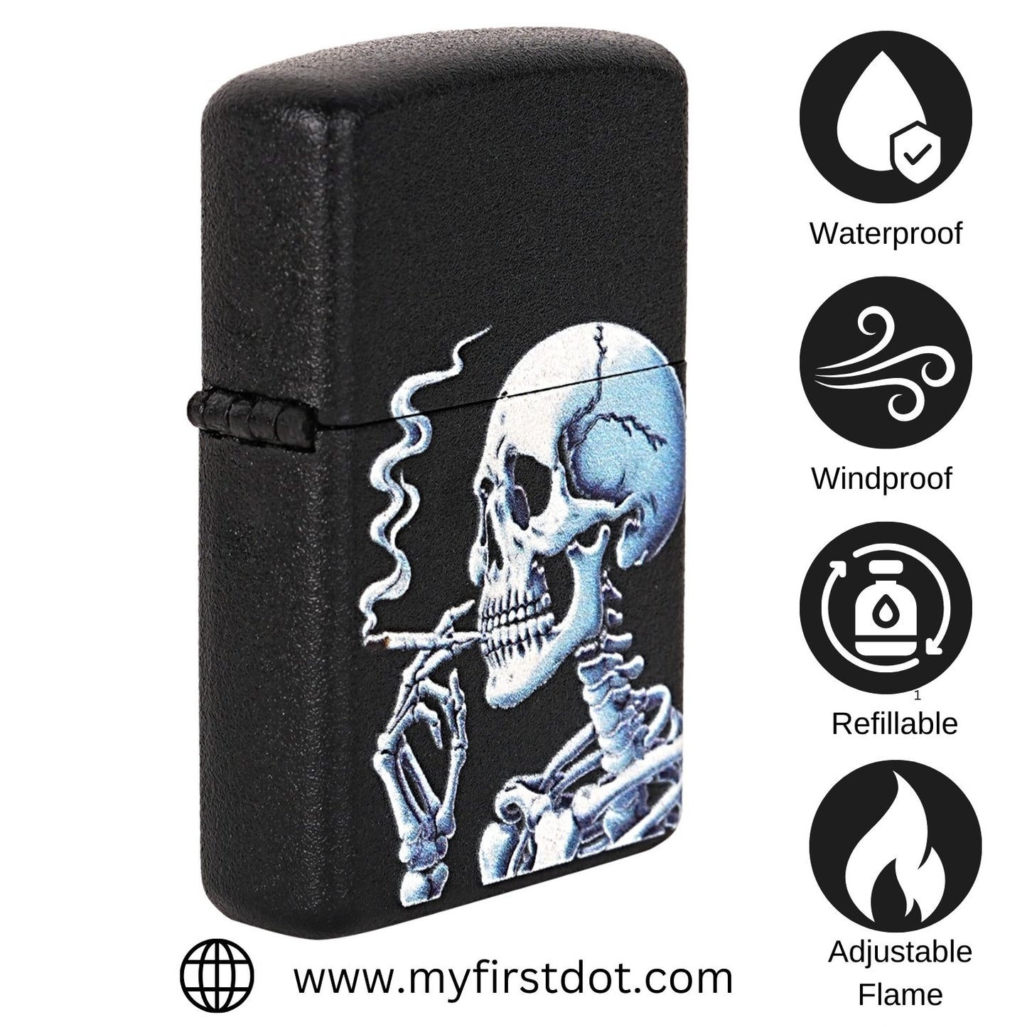 Skull Premium Refillable Cigarette Lighter – Perfect for Gifting | First Dot