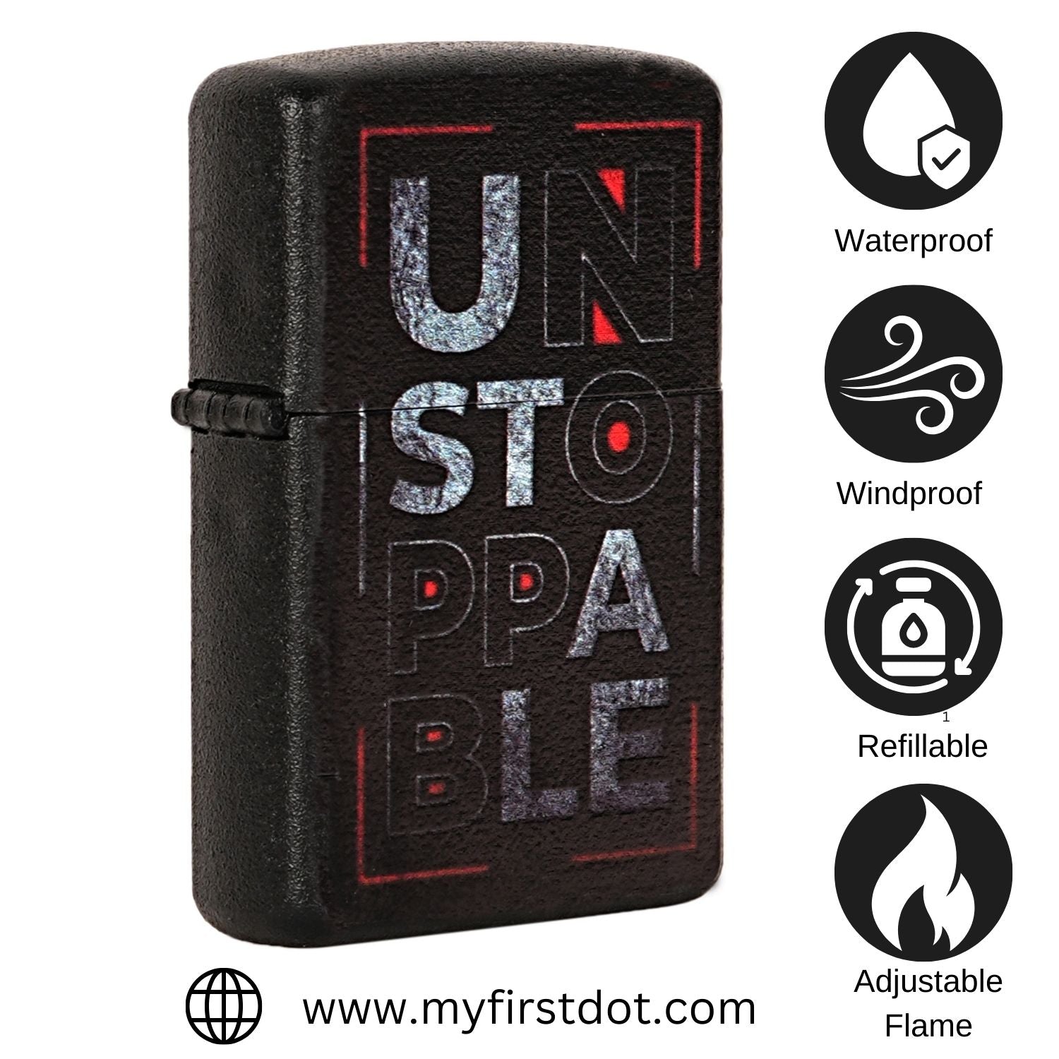 First Dot "Unstoppable" Windproof Cigarette Lighter
