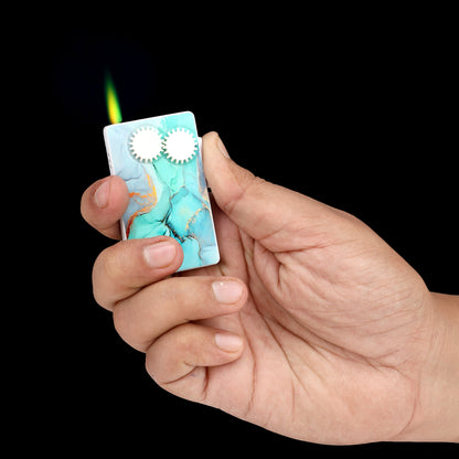 Sky Abstract Marble Glass Premium Refillable Cigarette Lighter – Perfect for Gifting | First Dot