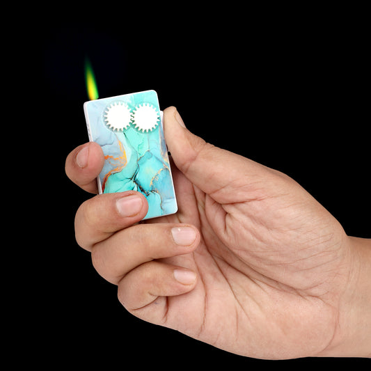 Sky Abstract Marble Glass Premium Refillable Cigarette Lighter – Perfect for Gifting | First Dot