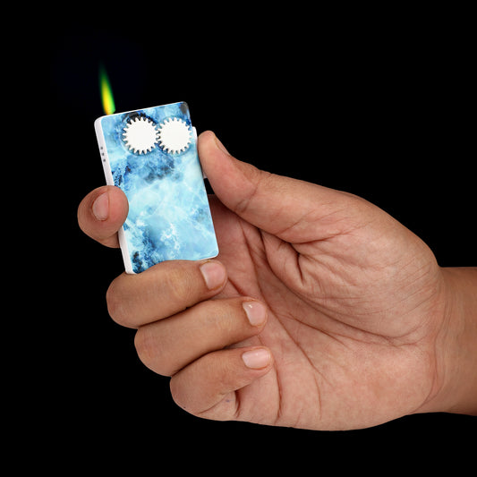 Sky Abstract Marble Glass Premium Refillable Cigarette Lighter – Perfect for Gifting | First Dot
