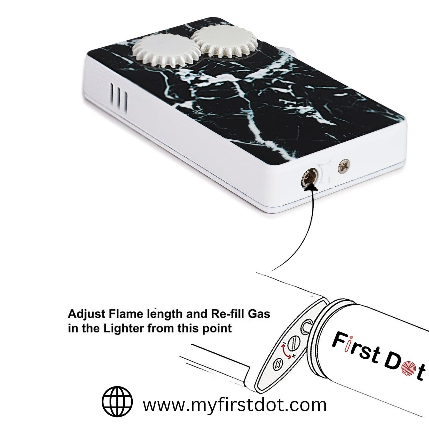 Sky Abstract Marble Glass Premium Refillable Cigarette Lighter – Perfect for Gifting | First Dot