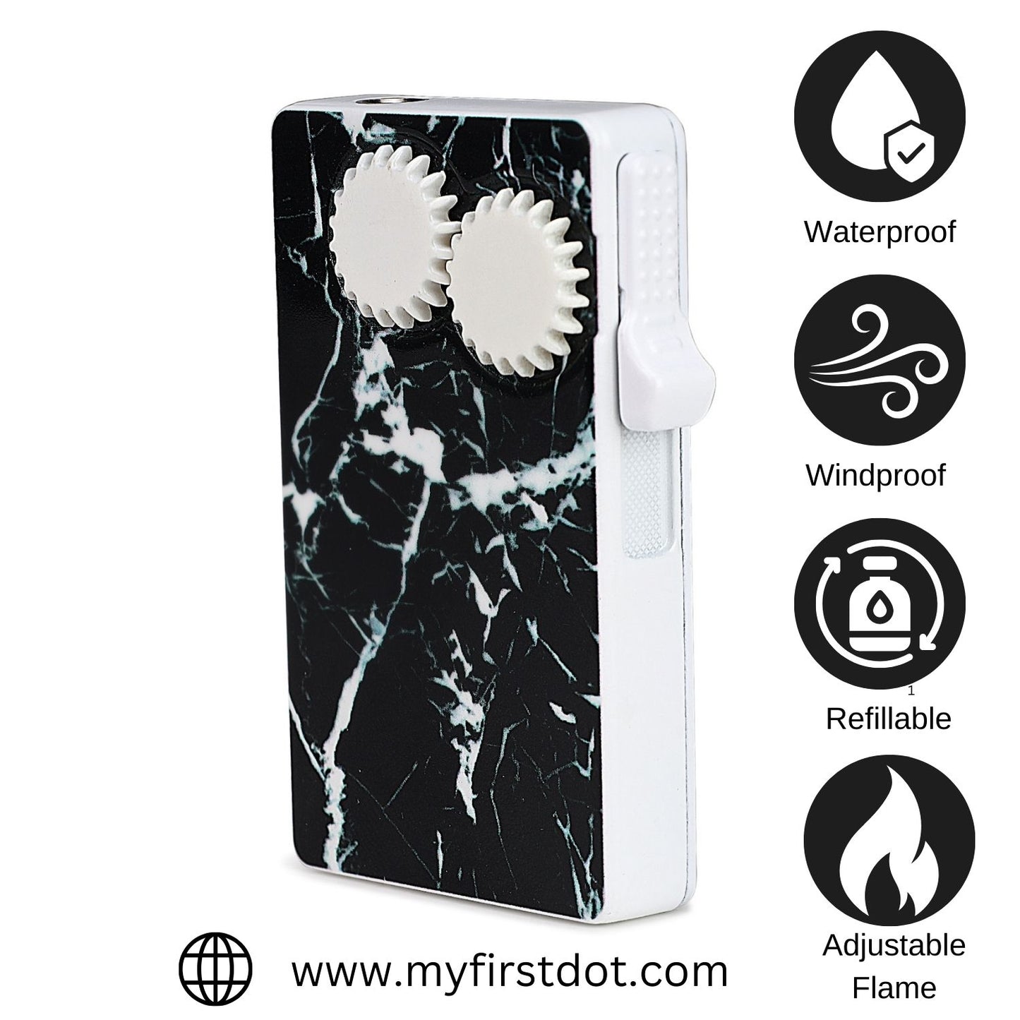 Sky Abstract Marble Glass Premium Refillable Cigarette Lighter – Perfect for Gifting | First Dot