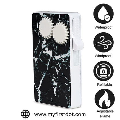 Sky Abstract Marble Glass Premium Refillable Cigarette Lighter – Perfect for Gifting | First Dot